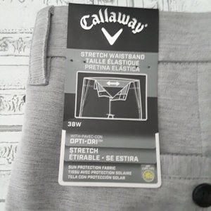 ~CALLAWAY~Men's Golf Shorts Size 38 Opti-Dri Gray Lightweight Shorts Retails $78